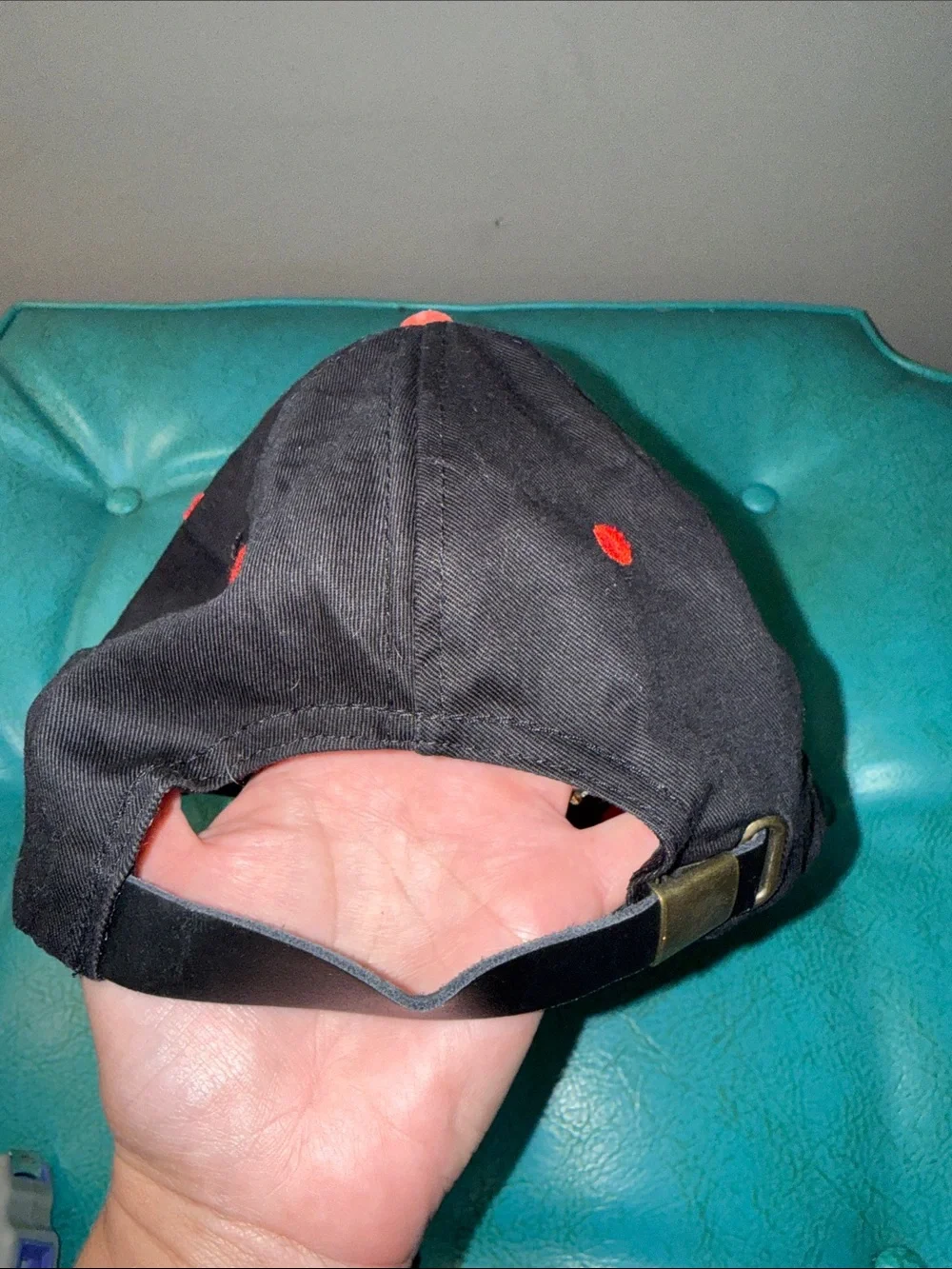 Peterbilt red and black trucker cap hat adjustable back